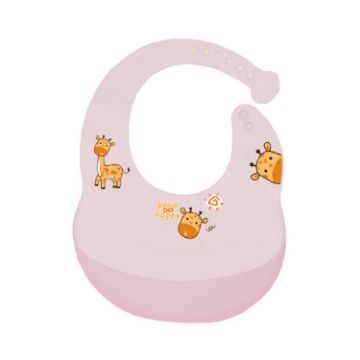 Picture of Baby Anti-Dirty Eating Bib Waterproof Silicone Infant Auxiliary Food Bib Drool Towel (Pink)