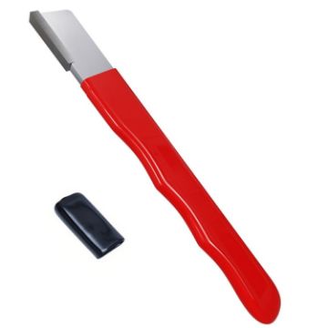 Picture of Outdoor Portable Garden Scissors Sharpener Knife Scissors Dual Purpose Sharpening Stone (Red)