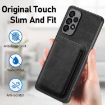 Samsung Galaxy A70/A70s Retro Leather Card Bag Magnetic Phone Case - Black - 6