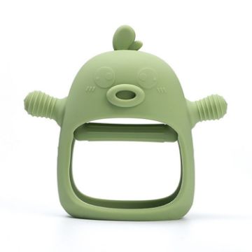 Cute Ducks Teething Toys Baby Infant Teething Pacifying Silicone - Olive Green - 1