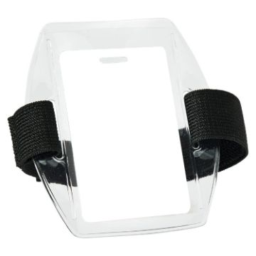 PVC Soft Plastic Card Holder Reflective Wristband Badge Arm Adjustable ID Badge - 1