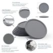 Simple Round Silicone Coaster Tea Cup Table Mat, Classic Brown - 4