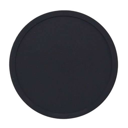 Simple Round Silicone Coaster, Classic Black - 1