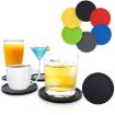 Simple Round Silicone Coaster, Classic Black - 6
