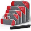 Compression Mesh Travel Cubes Packing Bags - Red (6 in 1) - 1