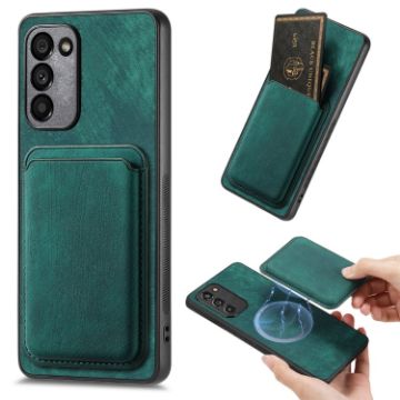 Samsung Galaxy A41 Retro Leather Card Bag Magnetic Phone Case Green - 1