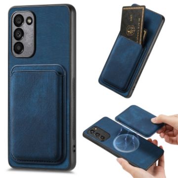 Samsung Galaxy A41 Retro Leather Card Bag Magnetic Phone Case Blue - 1