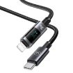 USAMS Type-C to 8 Pin 30W Fast Charge Data Cable - 1.2m (Black) - 2