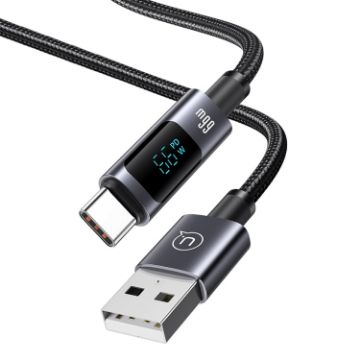 USAMS USB to Type-C 6A Fast Charge Data Cable, 1.2m - Black - 1