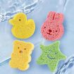 Cute Cartoon Bunny Bath Sponge - Soft Wood Pulp Scrubber - 3