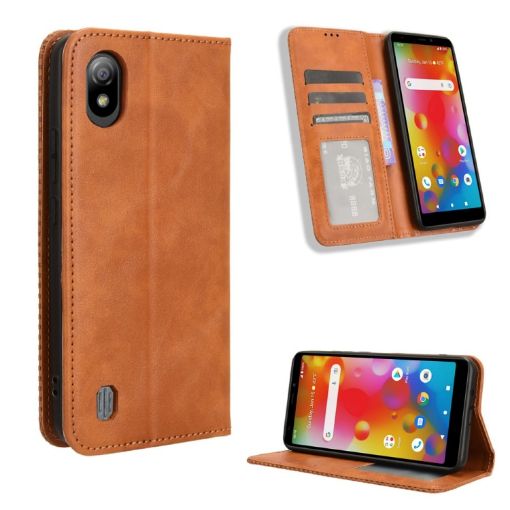 Boost Mobile Bounce 4G Leather Phone Case (Brown) - 1