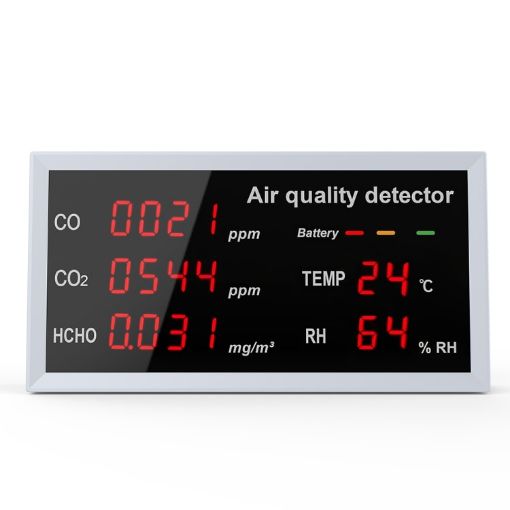 Indoor Air Monitor TVOC Formaldehyde Detector - Light Gray - 1