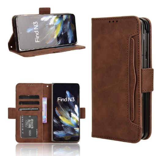 OPPO Find N3/OnePlus Leather Phone Case - Brown - 1