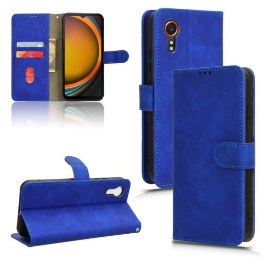 Samsung Galaxy Xcover 7 Blue Leather Phone Case - 1