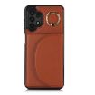 Samsung Galaxy A13 4G/5G YM007 Ring Holder Card Bag Phone Case (Brown) - 1