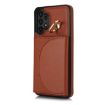 Samsung Galaxy A13 4G/5G YM007 Ring Holder Card Bag Phone Case (Brown) - 2