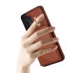 Samsung Galaxy A13 4G/5G YM007 Ring Holder Card Bag Phone Case (Brown) - 6