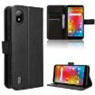 Black Diamond Texture Leather Phone Case for Boost Mobile Bounce 4G - 1