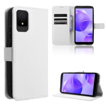TCL 502 Diamond Texture Leather Phone Case - White - 1
