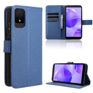 TCL 502 Diamond Texture Leather Phone Case - Blue - 1