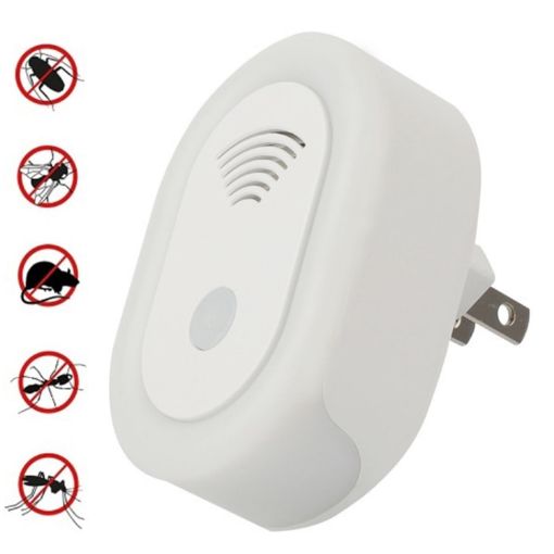 Adjustable Night Light Ultrasonic Mosquito Repeller EU Plug White - 1