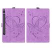 Samsung Galaxy Tab S9 FE Love Butterfly Embossed Leather Tablet Case - Purple - 2
