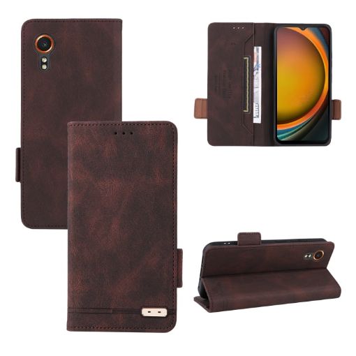 Samsung Galaxy Xcover 7 Leather Phone Case - Brown - 1