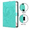 Samsung Galaxy Tab S9 FE Mint Green Butterfly Embossed Leather Tablet Case - 6