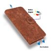 Samsung Galaxy A35 5G Mandala Embossed Dual-Fold Calf Leather Phone Case - Red - 5