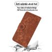 Samsung Galaxy A35 5G Mandala Embossed Dual-Fold Calf Leather Phone Case - Red - 6