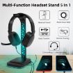 RGB Illuminated Headset Holder Dual USB Gaming Display Rack - 2