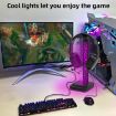 RGB Illuminated Headset Holder Dual USB Gaming Display Rack - 8