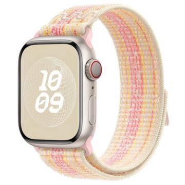 Apple Watch Series 8 41mm Loop Nylon Watch Band - Starlight Pink - 1