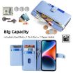 OPPO Find X5 Pro Blue Leather Phone Case - Cross-body Zipper Wallet - 2
