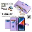 OPPO Find X5 Pro Purple Leather Phone Case - Cross-body Zipper Wallet - 2