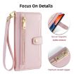 OPPO Find X5 Pro Pink Leather Phone Case - Cross-body Zipper Wallet - 3