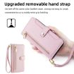 OPPO Find X5 Pro Pink Leather Phone Case - Cross-body Zipper Wallet - 6