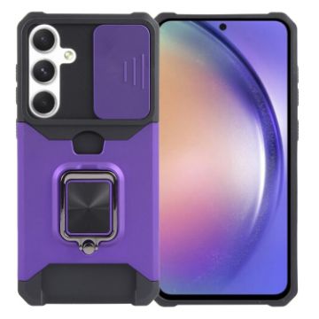 Samsung Galaxy A55 Camera Shield Card Slot Phone Case (Purple) - 1