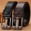 Picture of Dandali 110cm Men Rubberized Pin Buckle Belt Casual Vintage Waistband, Model: Style 8 (Black)