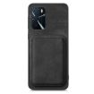 OPPO Find X5 Retro Leather Card Bag Magnetic Phone Case - Black - 2