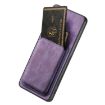 OPPO Find X5 Pro Retro Leather Card Bag Magnetic Phone Case - Purple - 4