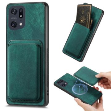 OPPO Find X5 Pro Green Leather Card Bag Phone Case - 1