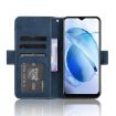 Blue Leather Phone Case for BLU G53 with Card Slots - Calf Texture - 6
