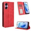 BLU G53 Red Leather Phone Case - Retro Texture, Magnetic Buckle - 1