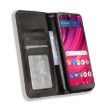 BLU View 4/View 2 Leather Phone Case - Magnetic Buckle, Retro Texture (Black) - 4