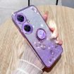 Tecno Camon 19 Neo Purple Glitter Flower Ring Phone Case - 1