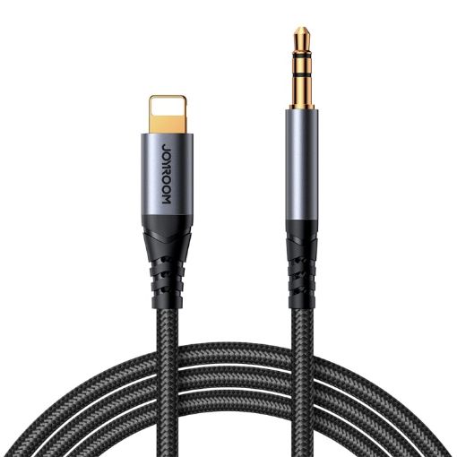 JOYROOM SY-A06 8 Pin to 3.5mm AUX Audio Adapter Cable, 1.2m - Black - 1
