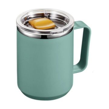 Picture of 401-500ml 304 Stainless Steel Portable Mug Coffee Cup with Lid Leakproof Thermos Drink Bottle (Green)