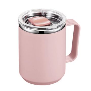 Picture of 401-500ml 304 Stainless Steel Portable Mug Coffee Cup with Lid Leakproof Thermos Drink Bottle (Pink)