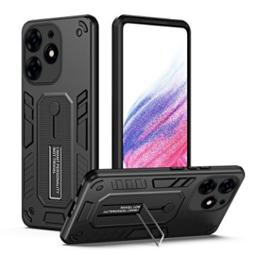 Tecno Spark 10 Pro Black Armor Finger Loop Holder Phone Case - 1